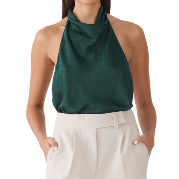 Anthropologie San Sloane Juliet Bodysuit in Hunter Green NWOT Size XS - Picture 1 of 3